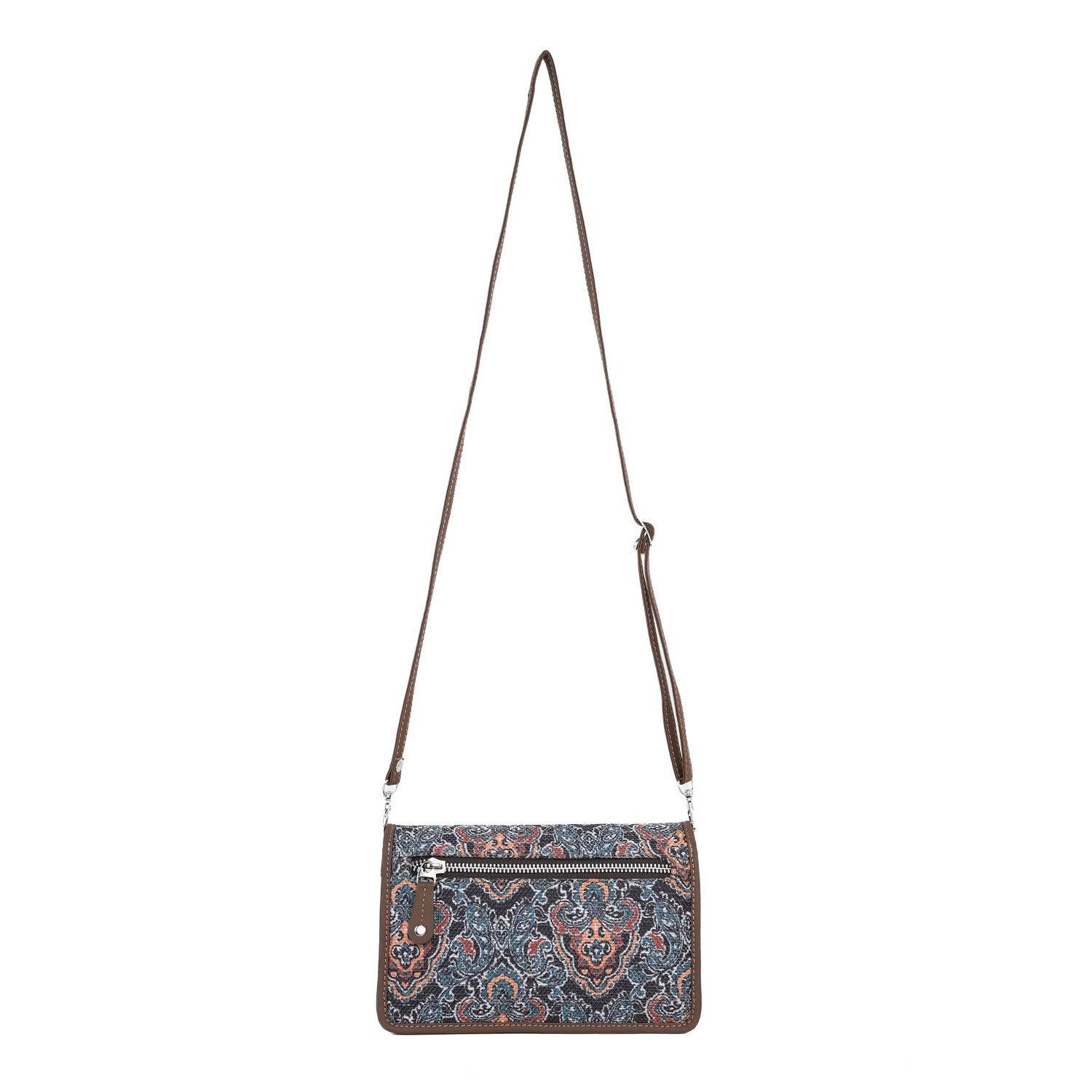 Artistic Paisley Sling Wallet with Vegan Leather Accent – By Amic - Amic