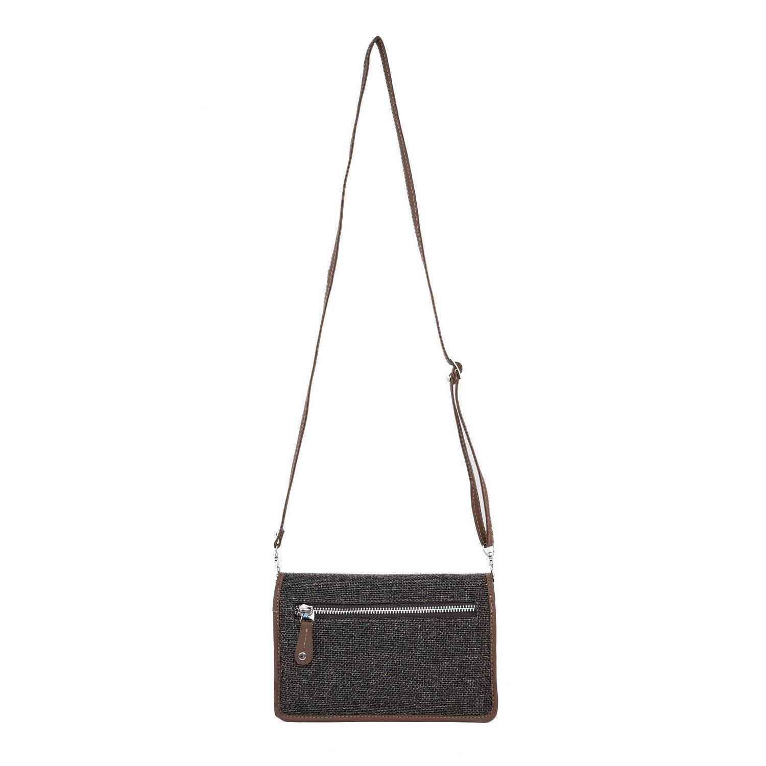 Compact Brown Textured Sling Wallet – Versatile and Chic by Amic - Amic