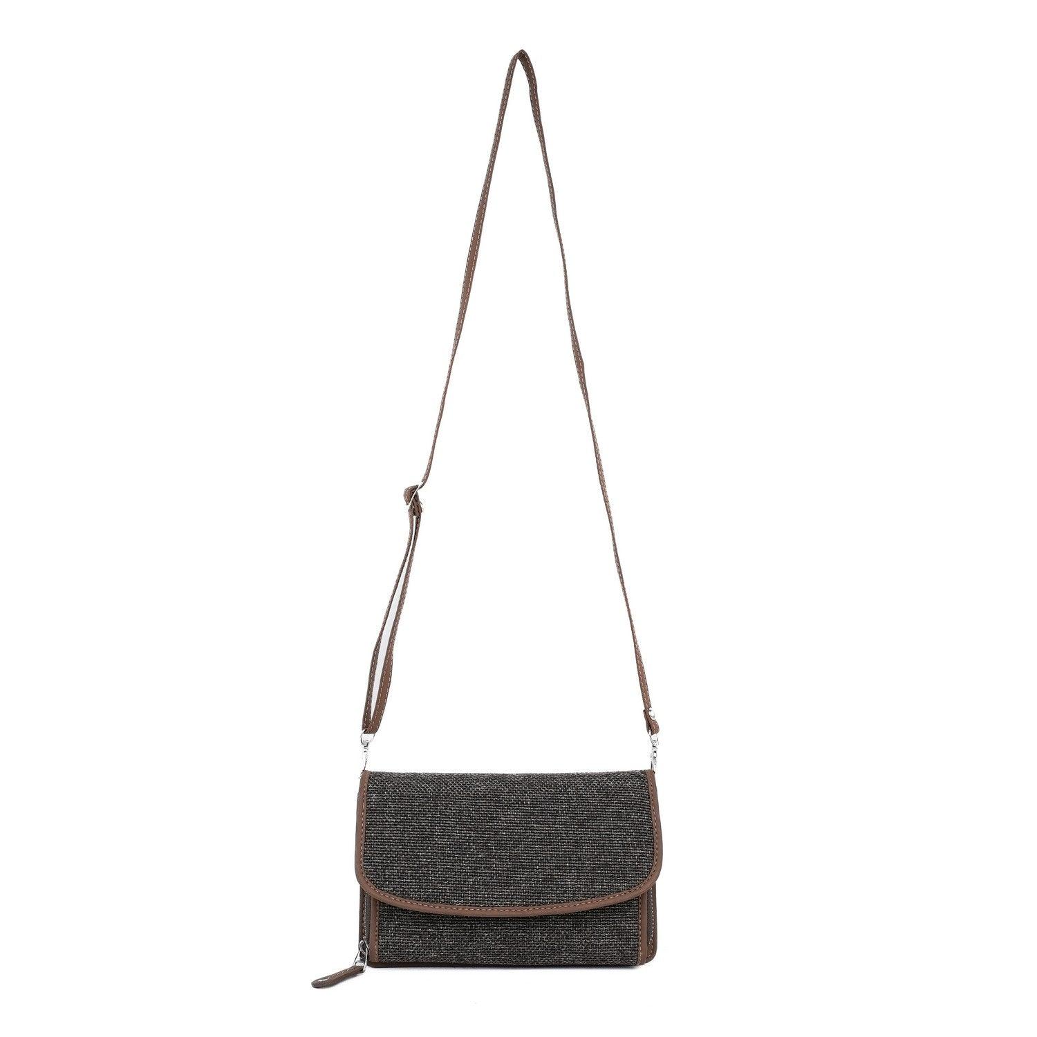 Compact Brown Textured Sling Wallet – Versatile and Chic by Amic - Amic