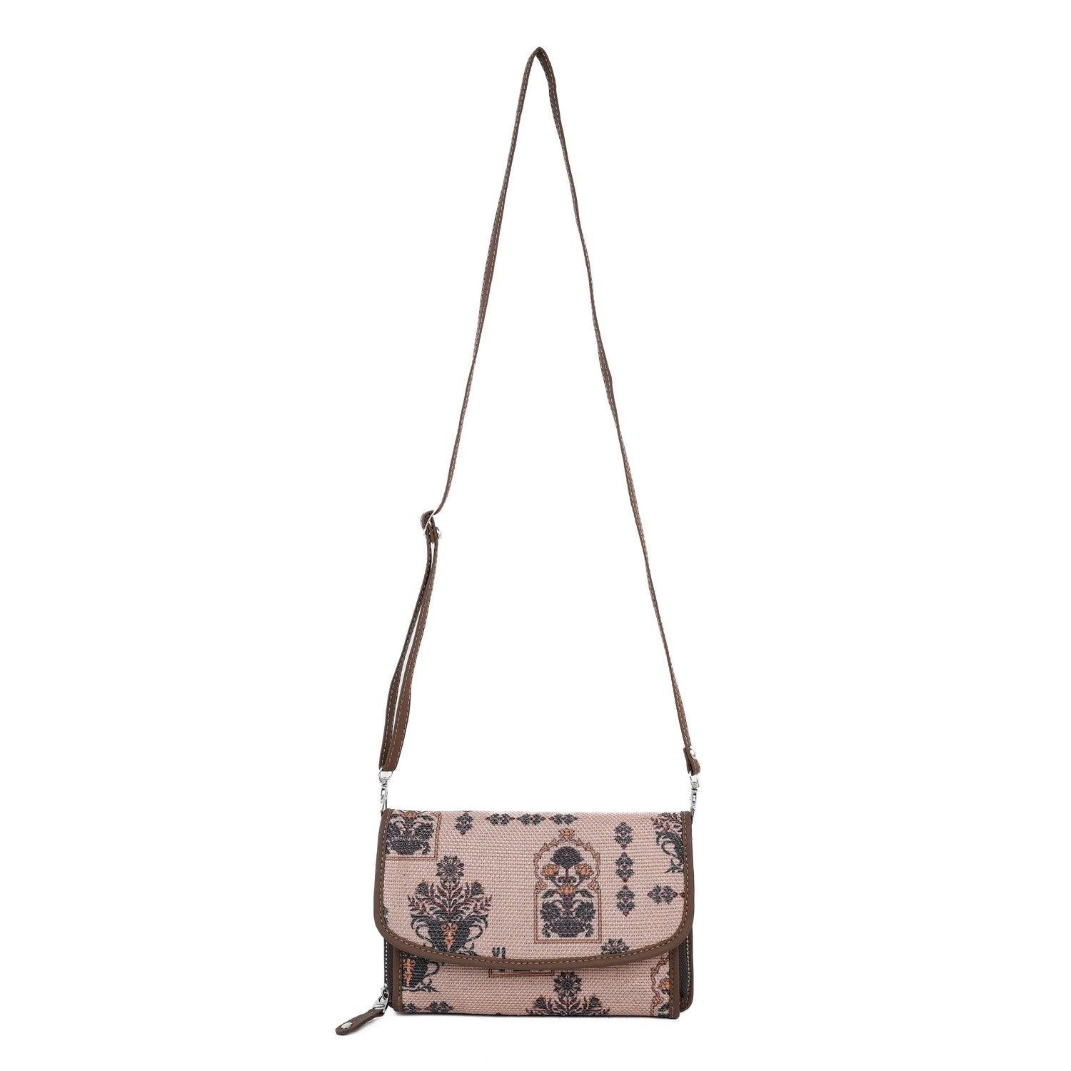 Beige Sling Wallet with Ethnic Prints – By Amic - Amic