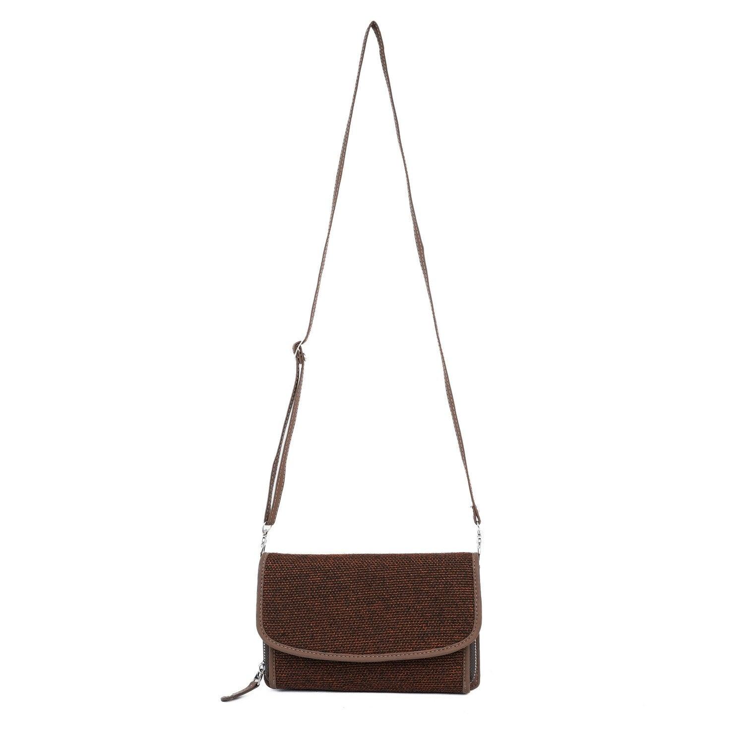 Stylish Brown Woven Sling Wallet – Compact and Functional by Amic - Amic