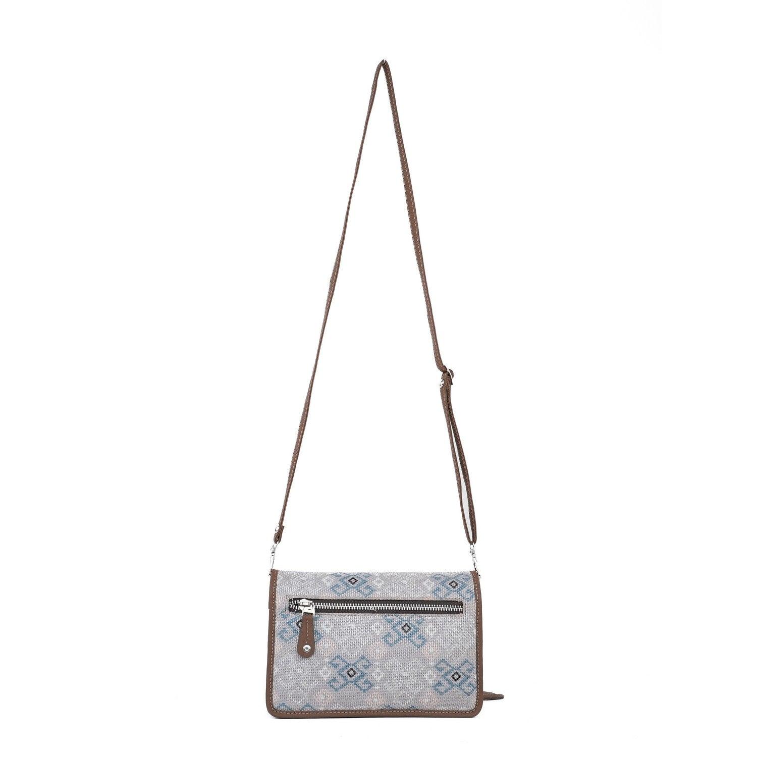 Stylish Grey Sling Wallet with Subtle Blue Patterns – Amic - Amic