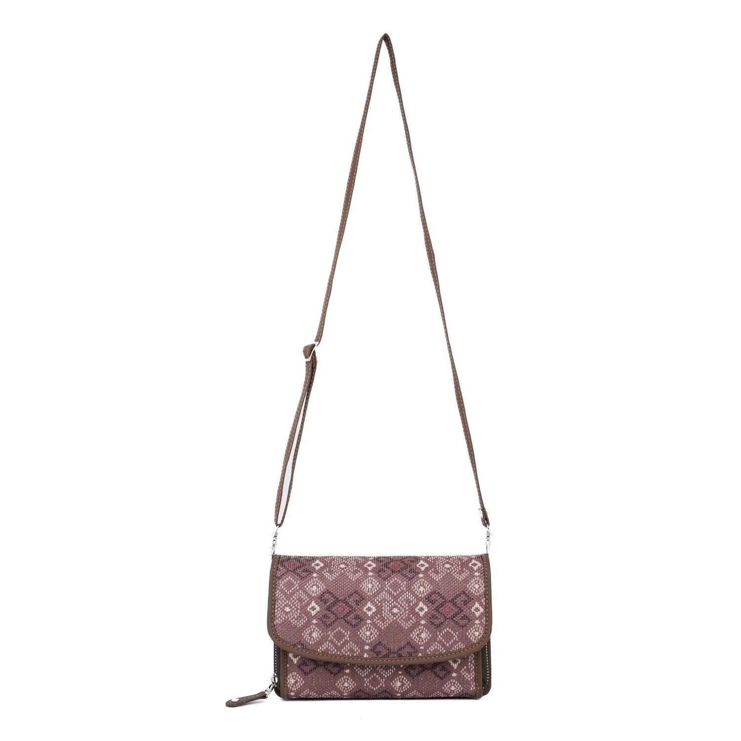 Elegant Brown Pattern Sling Wallet – Versatile Accessory by Amic - Amic