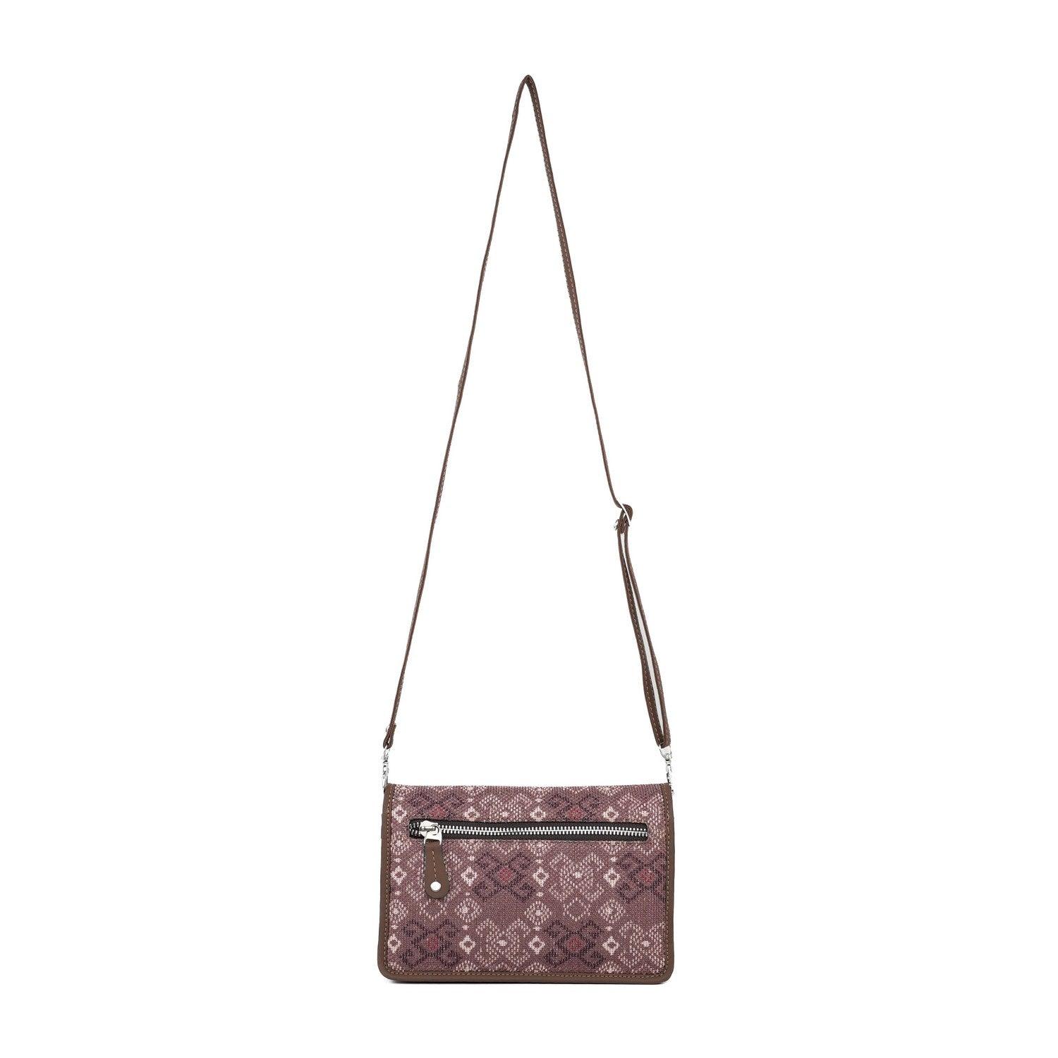 Elegant Brown Pattern Sling Wallet – Versatile Accessory by Amic - Amic