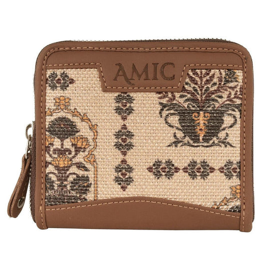 Vintage-Inspired Mini Wallet with Classic Vase Motif | AMIC - Amic