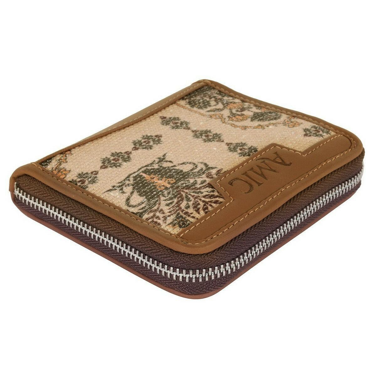Vintage-Inspired Mini Wallet with Classic Vase Motif | AMIC - Amic