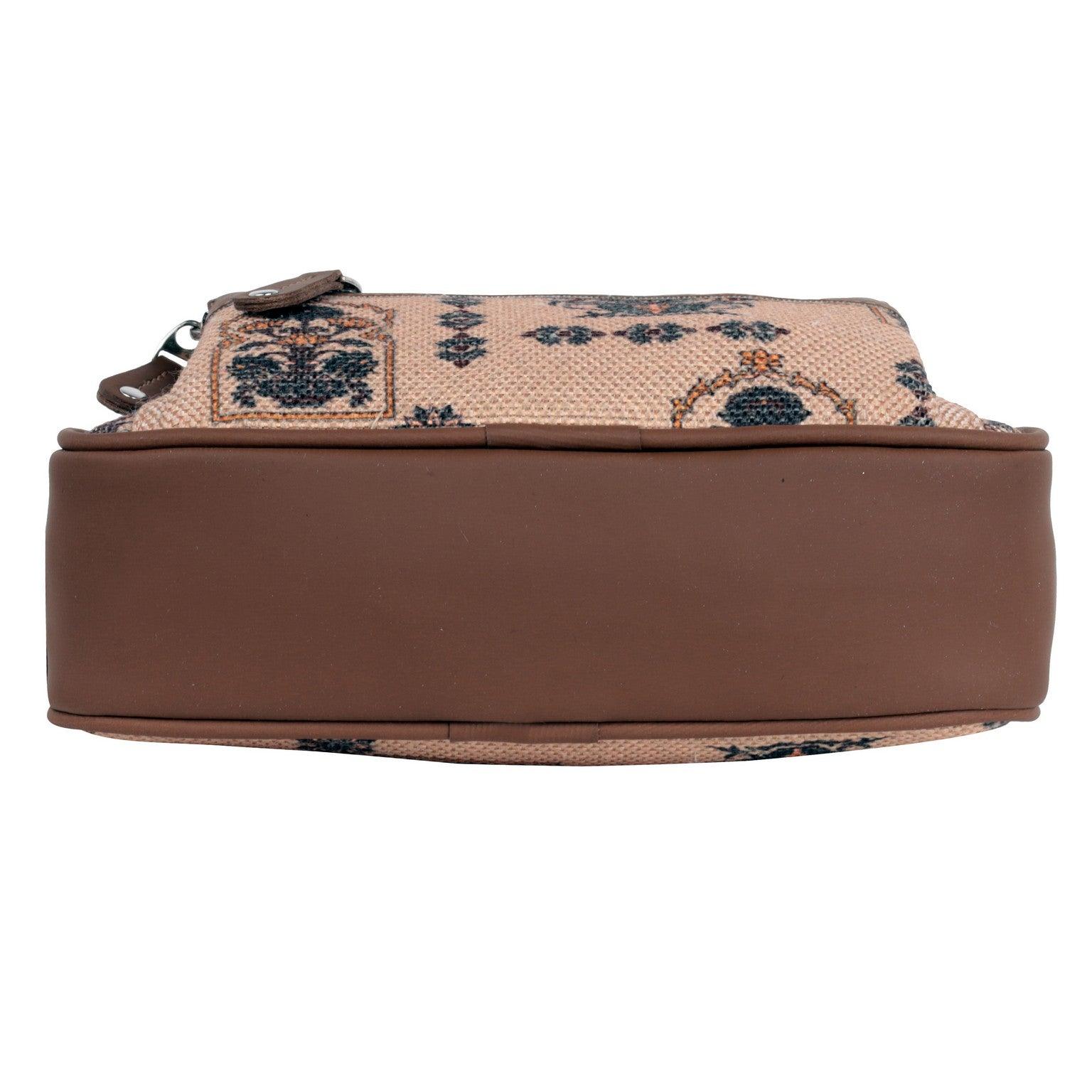 Amic Beige Printed Sling Wallet – Artistic Charm for Everyday Essentials - Amic
