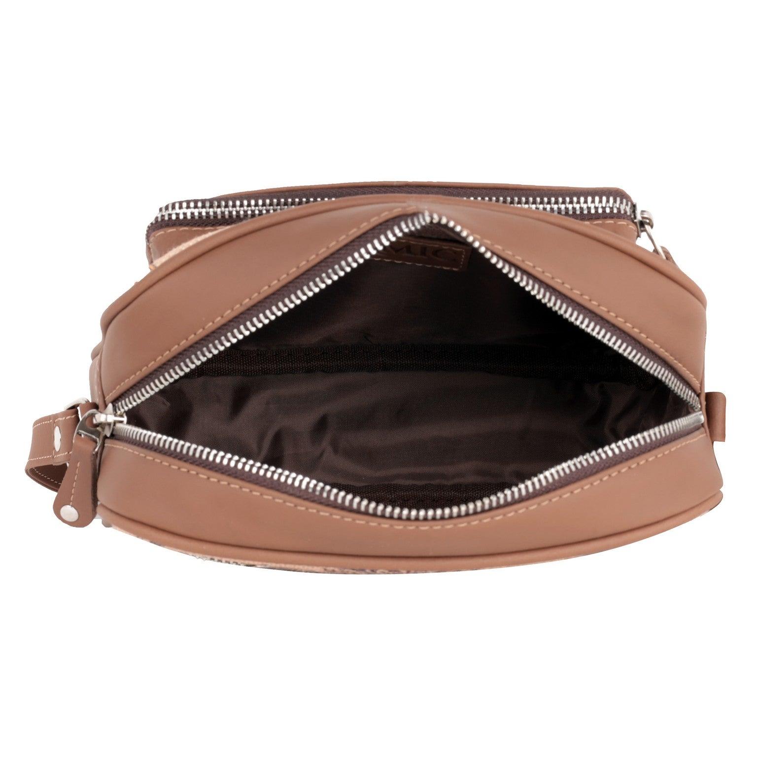 Amic Beige Printed Sling Wallet – Artistic Charm for Everyday Essentials - Amic
