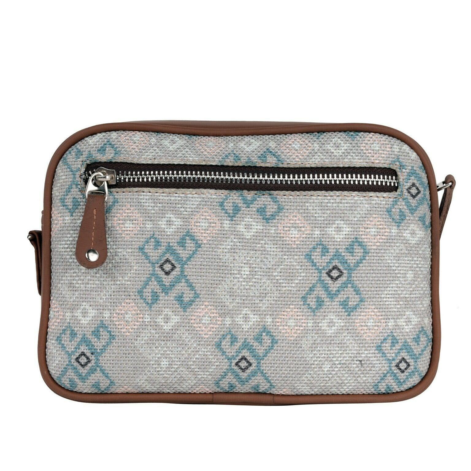 Amic Grey Patterned Sling Wallet – Compact and Stylish for Daily Use - Amic