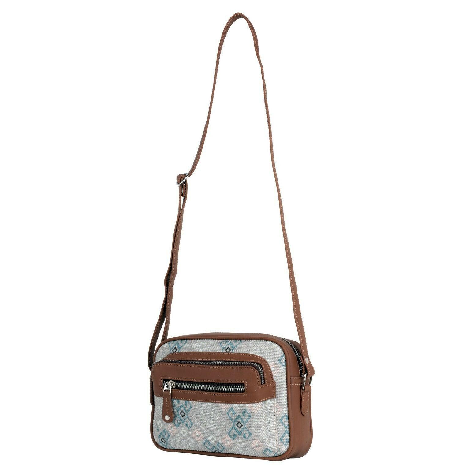 Amic Grey Patterned Sling Wallet – Compact and Stylish for Daily Use - Amic