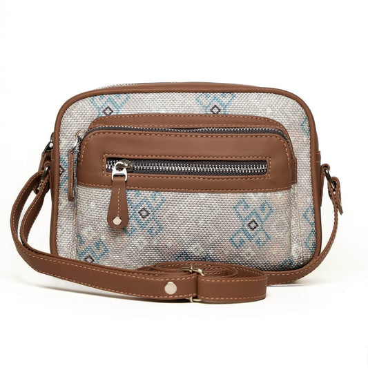Amic Grey Patterned Sling Wallet – Compact and Stylish for Daily Use - Amic