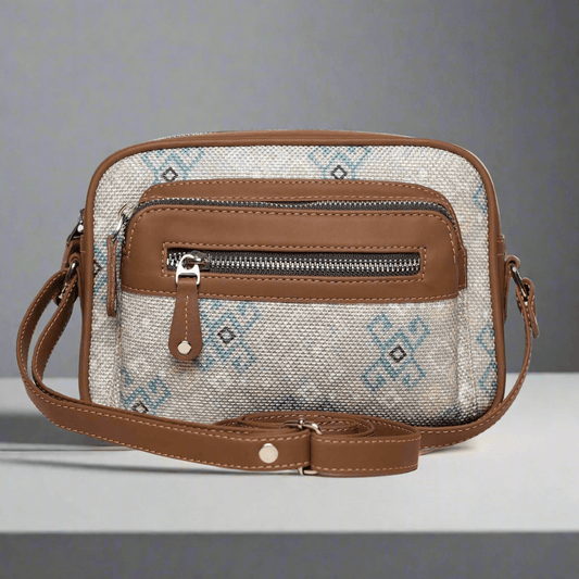 Amic Grey Patterned Sling Wallet – Compact and Stylish for Daily Use - Amic