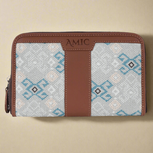 Geometric Pattern Chain Wallet – Modern Elegance by Amic - Amic