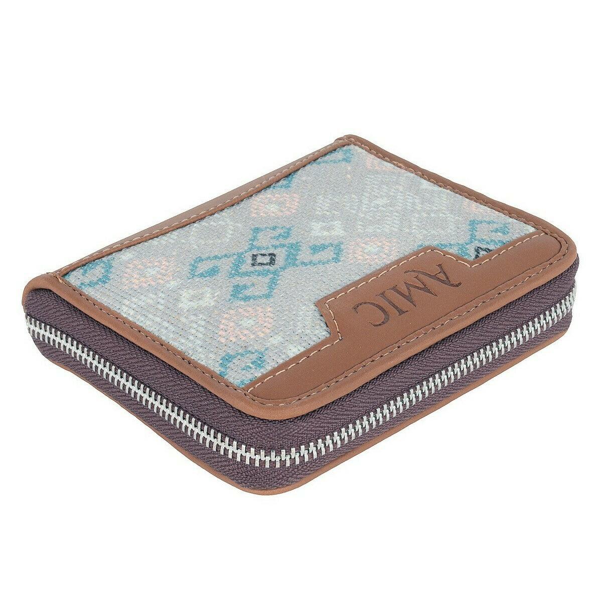 Elegant Mini Wallet with Pastel Geometric Patterns | AMIC - Amic