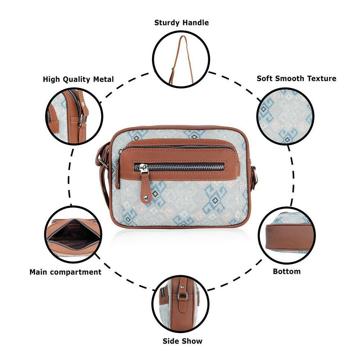 Amic Grey Patterned Sling Wallet – Compact and Stylish for Daily Use - Amic