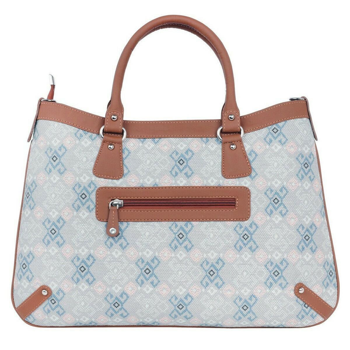 Graceful Handbag with Soft Blue Geometric Prints – Amic - Amic