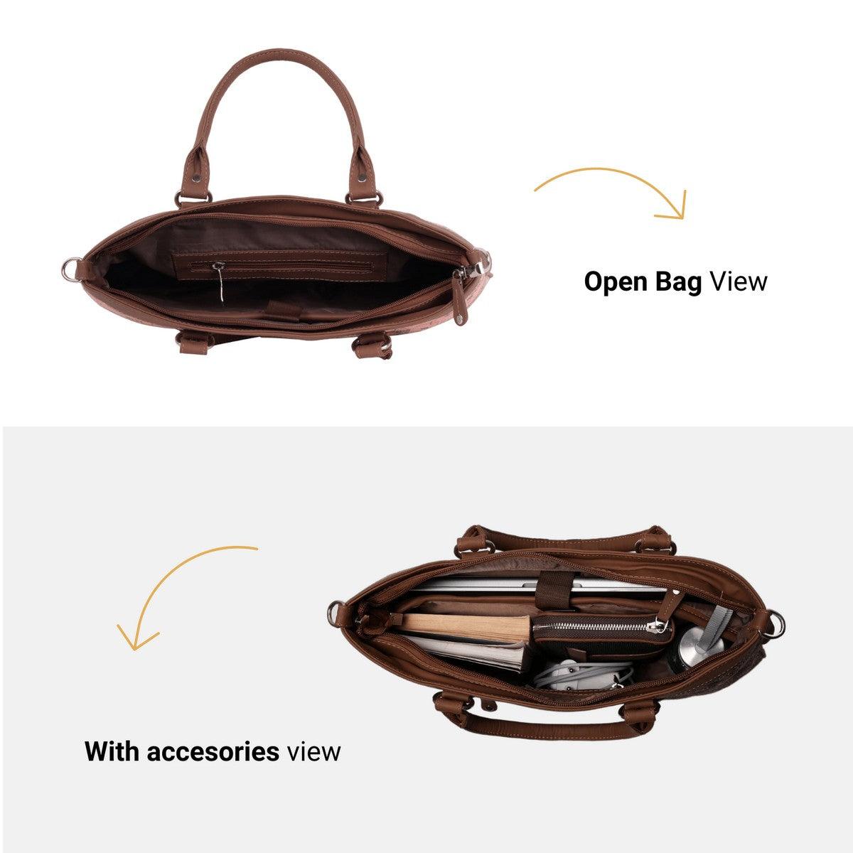 Elegant Printed Handbag with Vegan Leather Finish – Amic - Amic