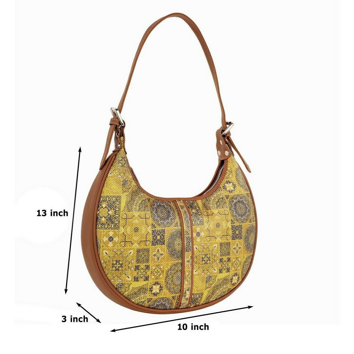 Blue Diamond Pattern Vegan Leather Hobo Bag for Women - Chic & Functional | Amic Bags - Amic