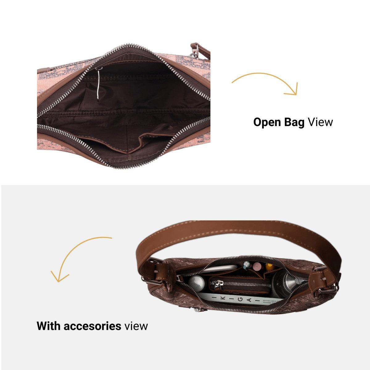 Blue Diamond Pattern Vegan Leather Hobo Bag for Women - Chic & Functional | Amic Bags - Amic