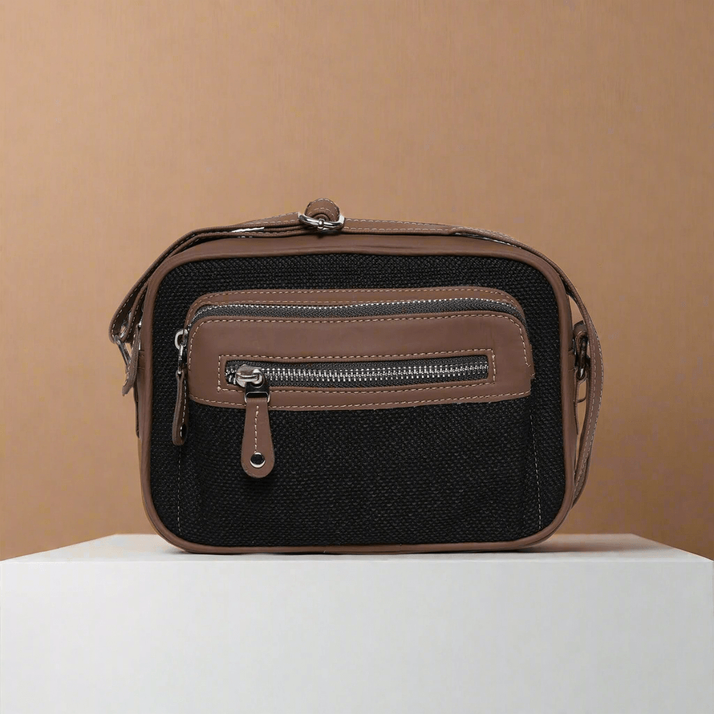 Amic Black Sling Wallet – Sleek and Functional Vegan Leather Design - Amic