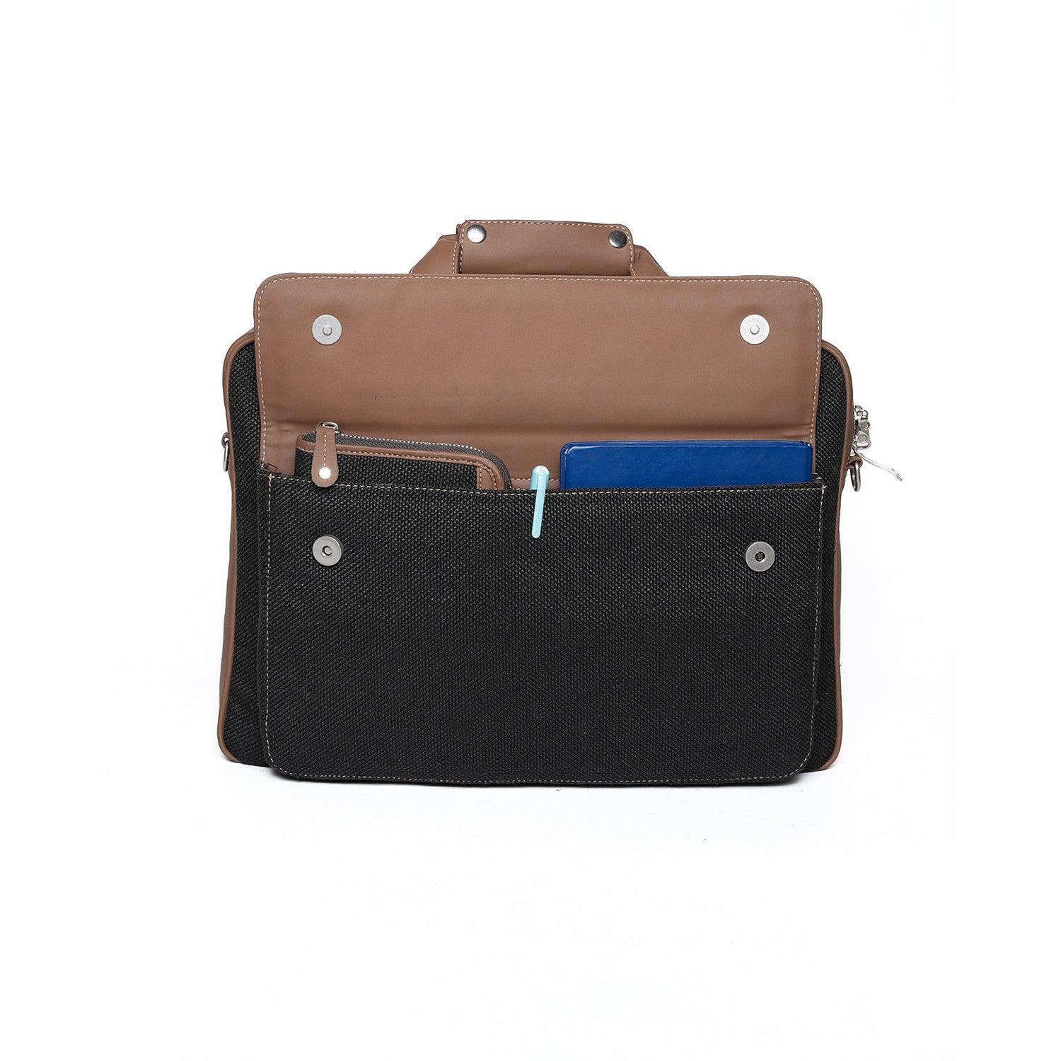 Amic Vegan Leather Laptop Bag – Sophisticated Black Finish - Amic