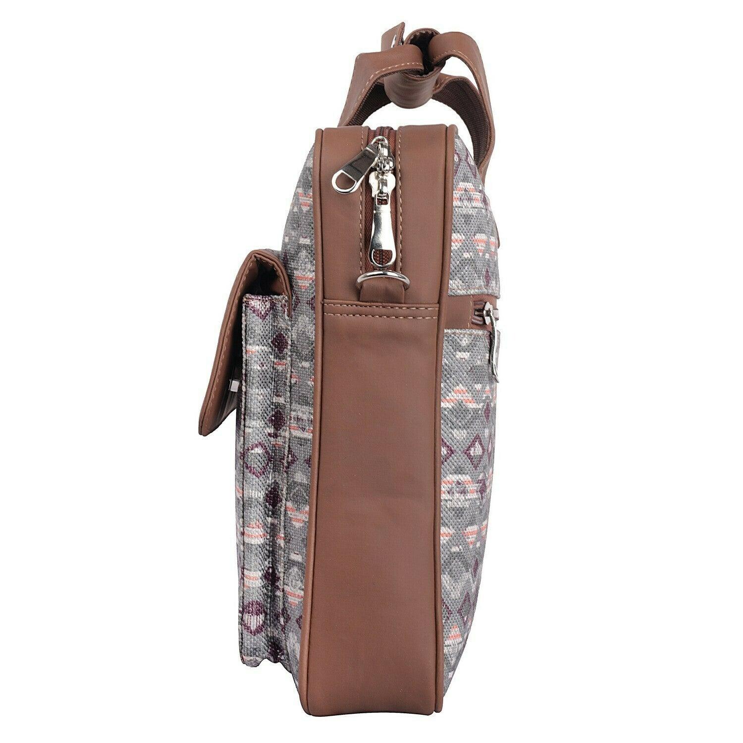 Amic Vegan Leather Laptop Bag – Timeless Ethnic Grey Design - Amic
