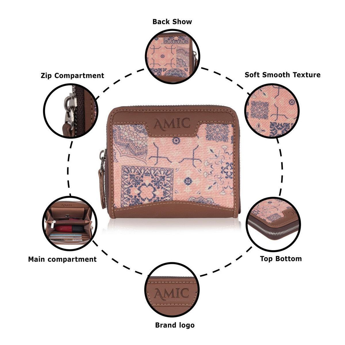 Brown Woven Texture Mini Wallet | AMIC - Amic