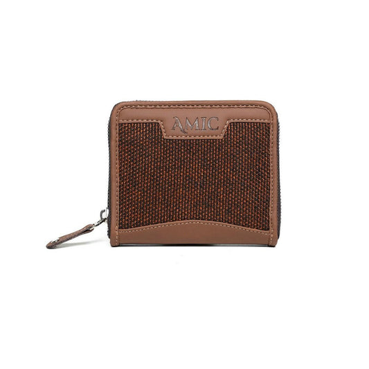 Brown Woven Texture Mini Wallet | AMIC - Amic