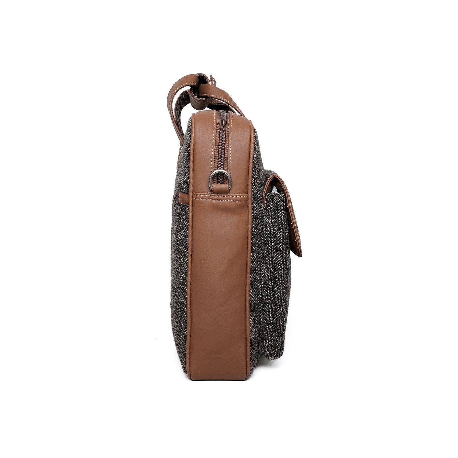 Amic Sleek Black Vegan Leather Laptop Bag – Perfect for Work & Travel - Amic