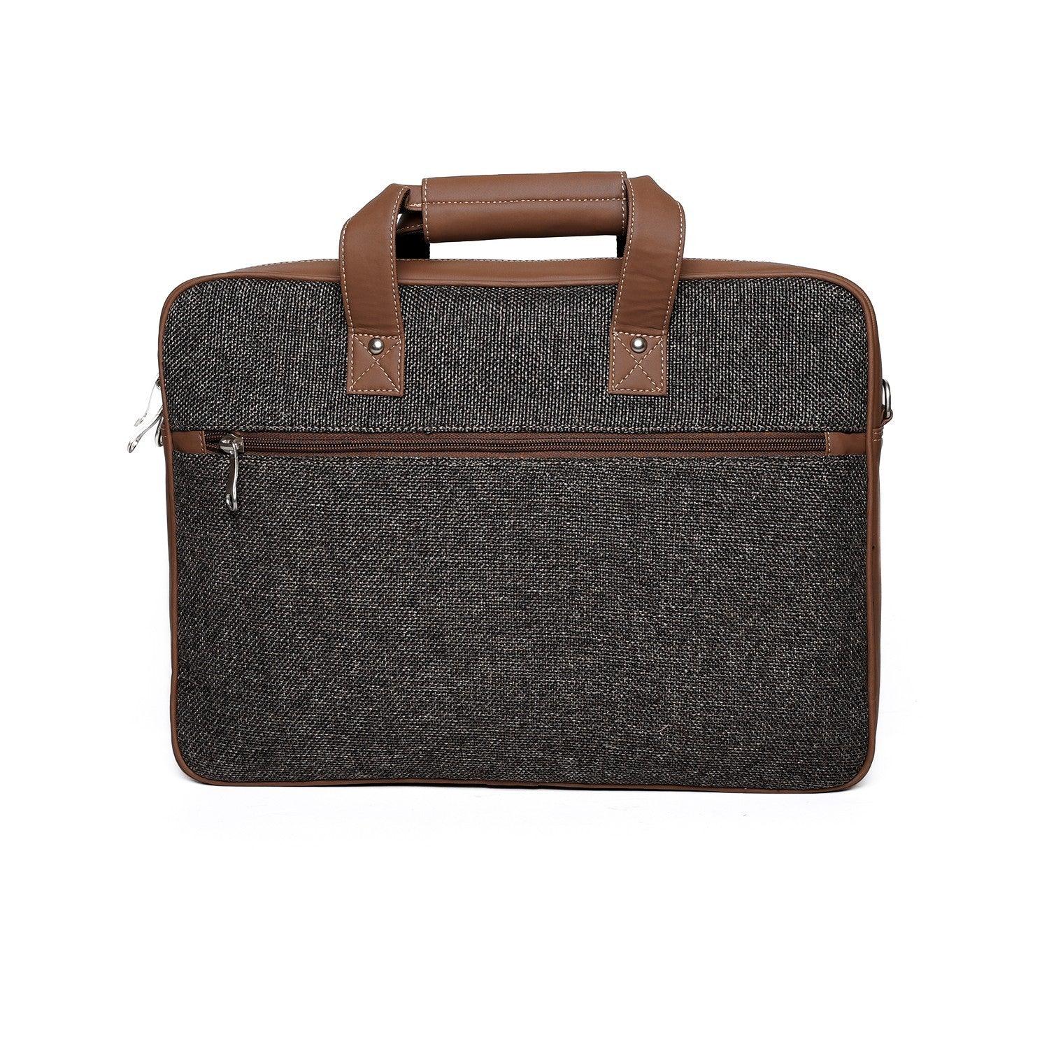 Amic Sleek Black Vegan Leather Laptop Bag – Perfect for Work & Travel - Amic