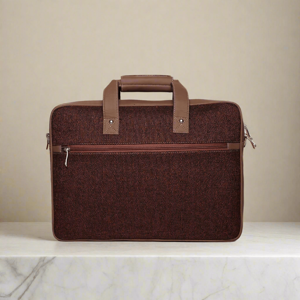 Amic Elegant Maroon Laptop Bag – Stylish Vegan Leather Design for Everyday Use - Amic