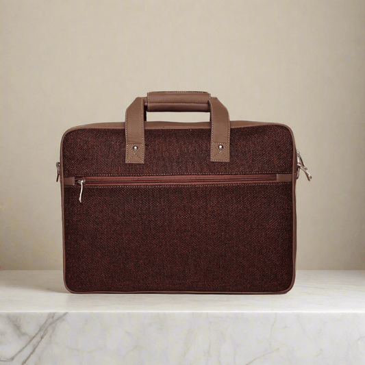 Amic Elegant Maroon Laptop Bag – Stylish Vegan Leather Design for Everyday Use - Amic
