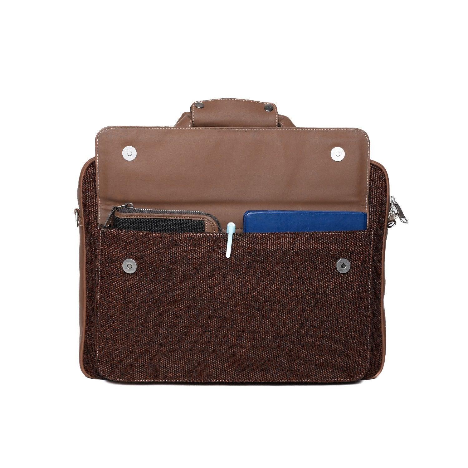 Amic Elegant Maroon Laptop Bag – Stylish Vegan Leather Design for Everyday Use - Amic