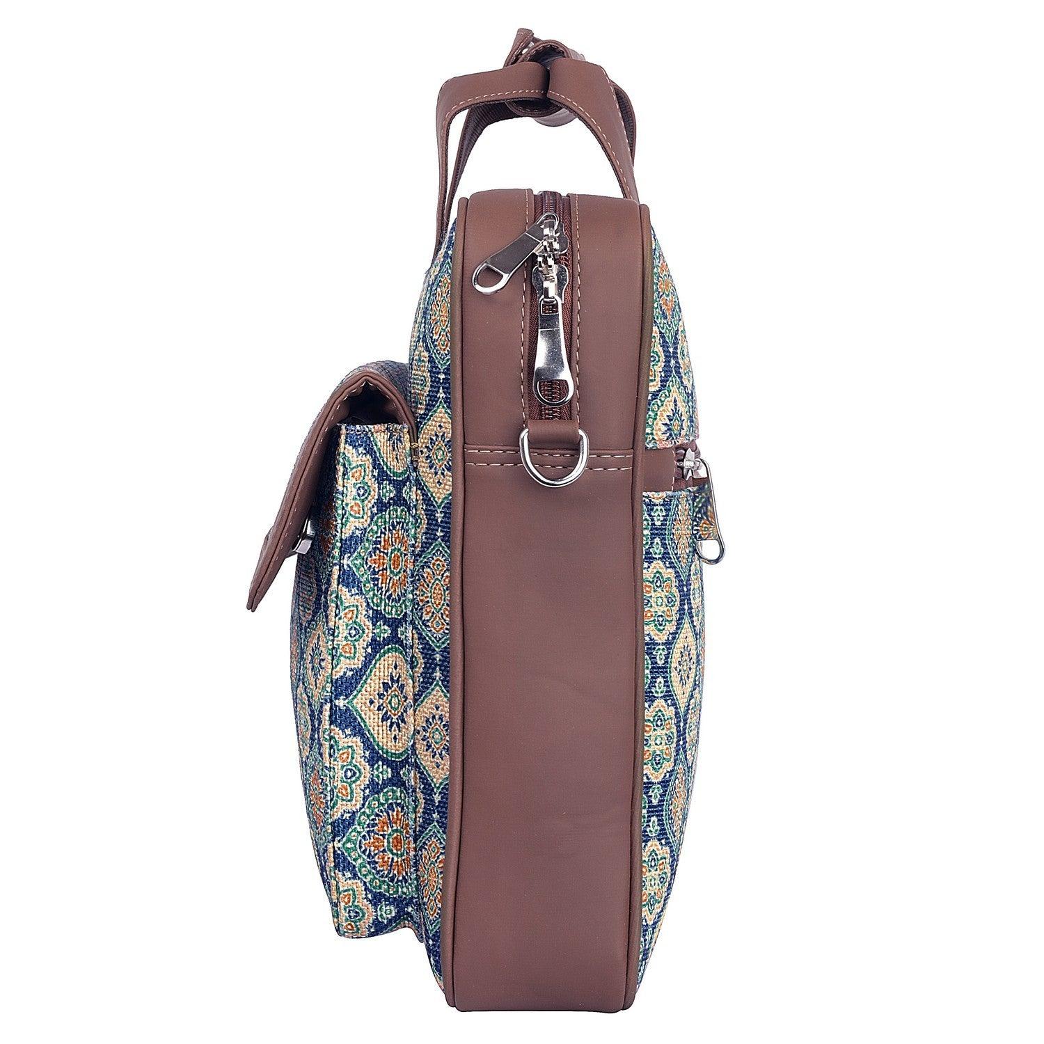 Stylish Printed Laptop Bag with Vegan Leather Detailing | AMIC - Amic