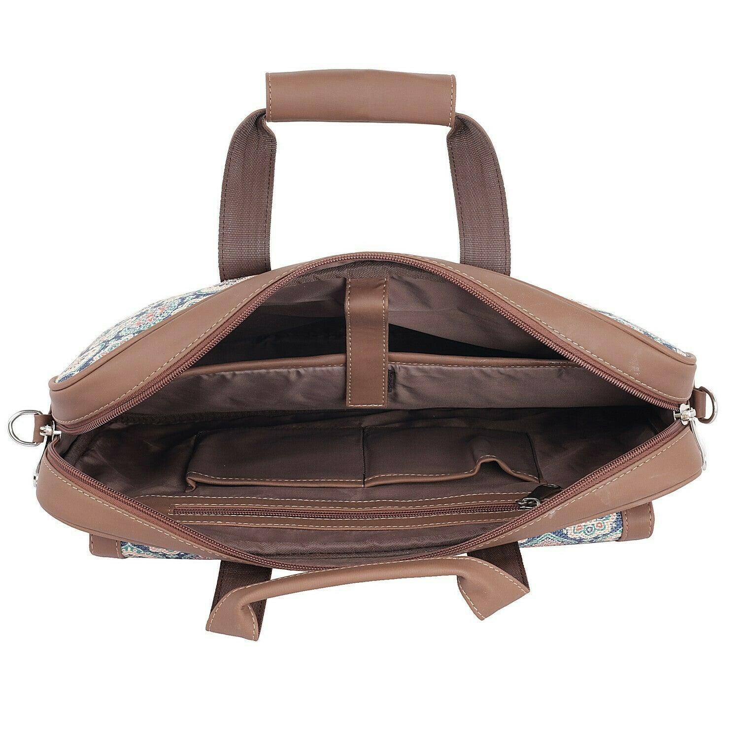 Stylish Printed Laptop Bag with Vegan Leather Detailing | AMIC - Amic