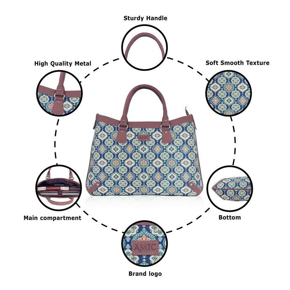 Vibrant Handbag with Intricate Floral Patterns – Amic - Amic