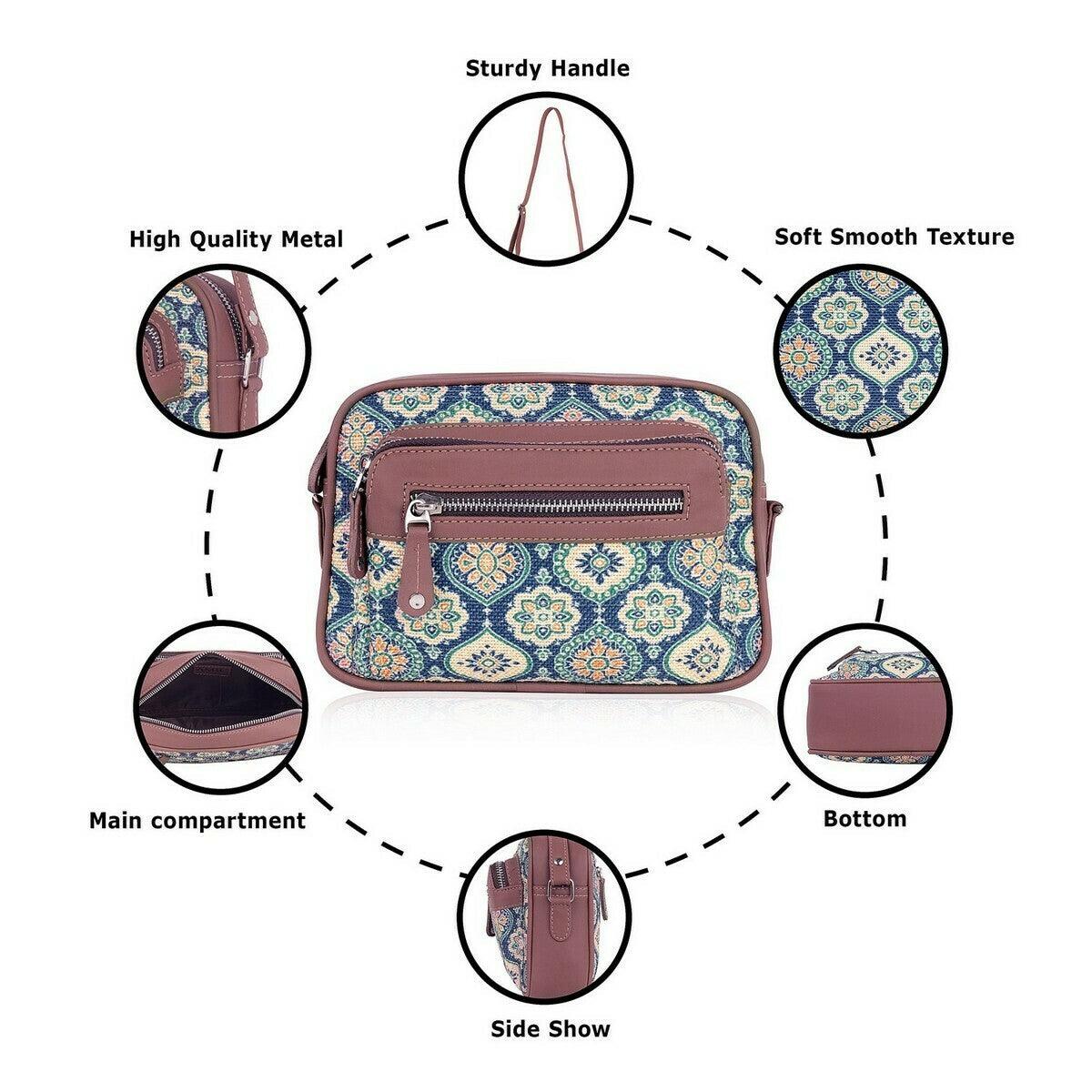 Amic Floral Mosaic Sling Wallet – Compact & Trendy for Everyday Use - Amic