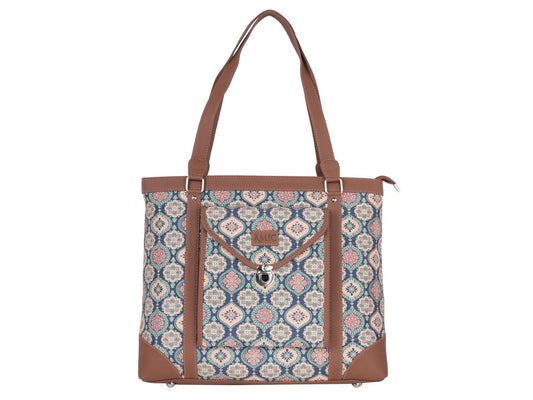 Multicolor Mosaic Pattern Vegan Leather Office Bag for Women - Stylish & Practical | Amic Bags - Amic