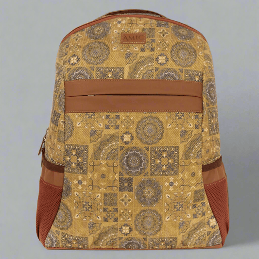 Amic Women Jute Printed Handcrafted Office, College Handbag 18 L Backpack - Amic