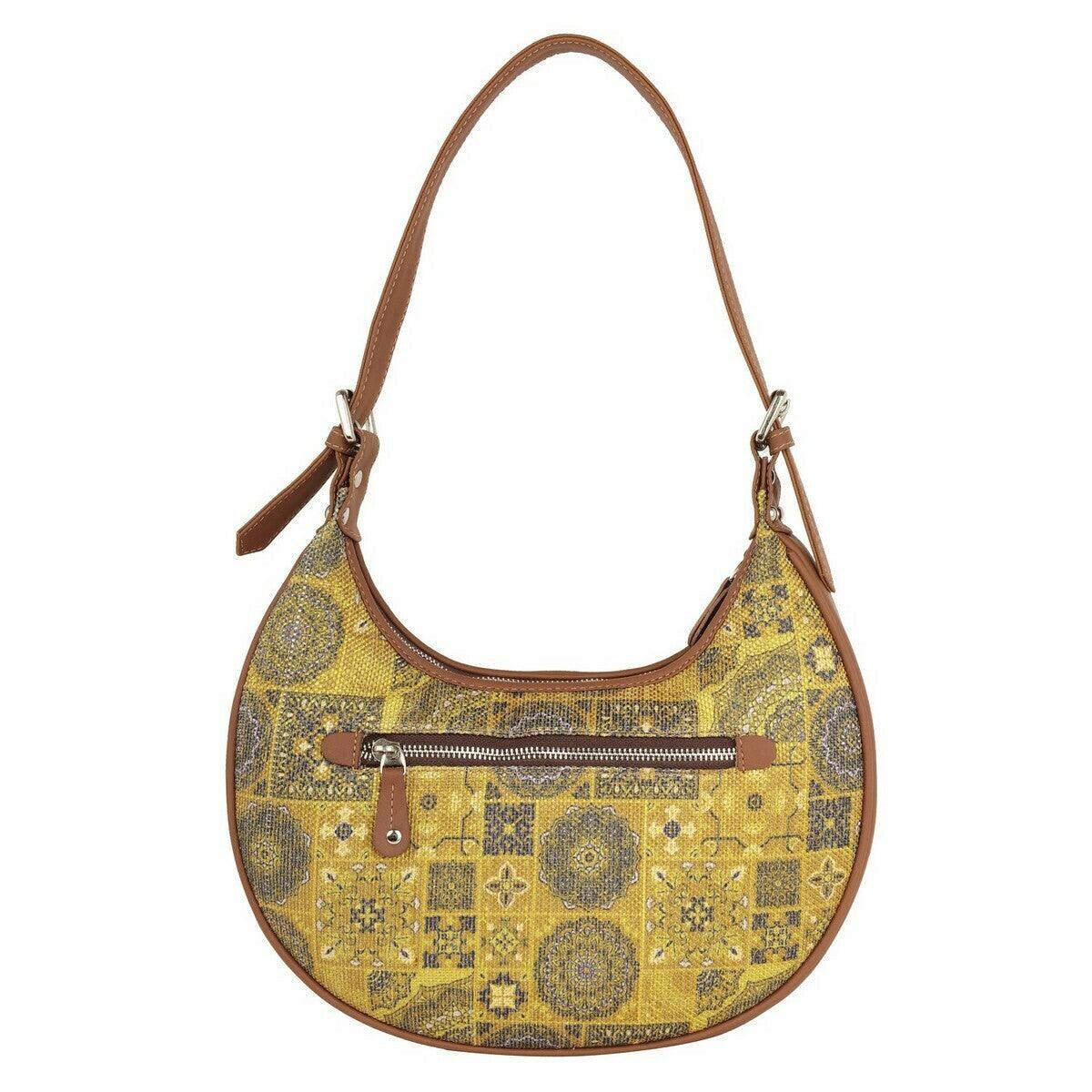 Yellow Mosaic Pattern Vegan Leather Hobo Bag for Women - Stylish & Versatile | Amic Bags - Amic