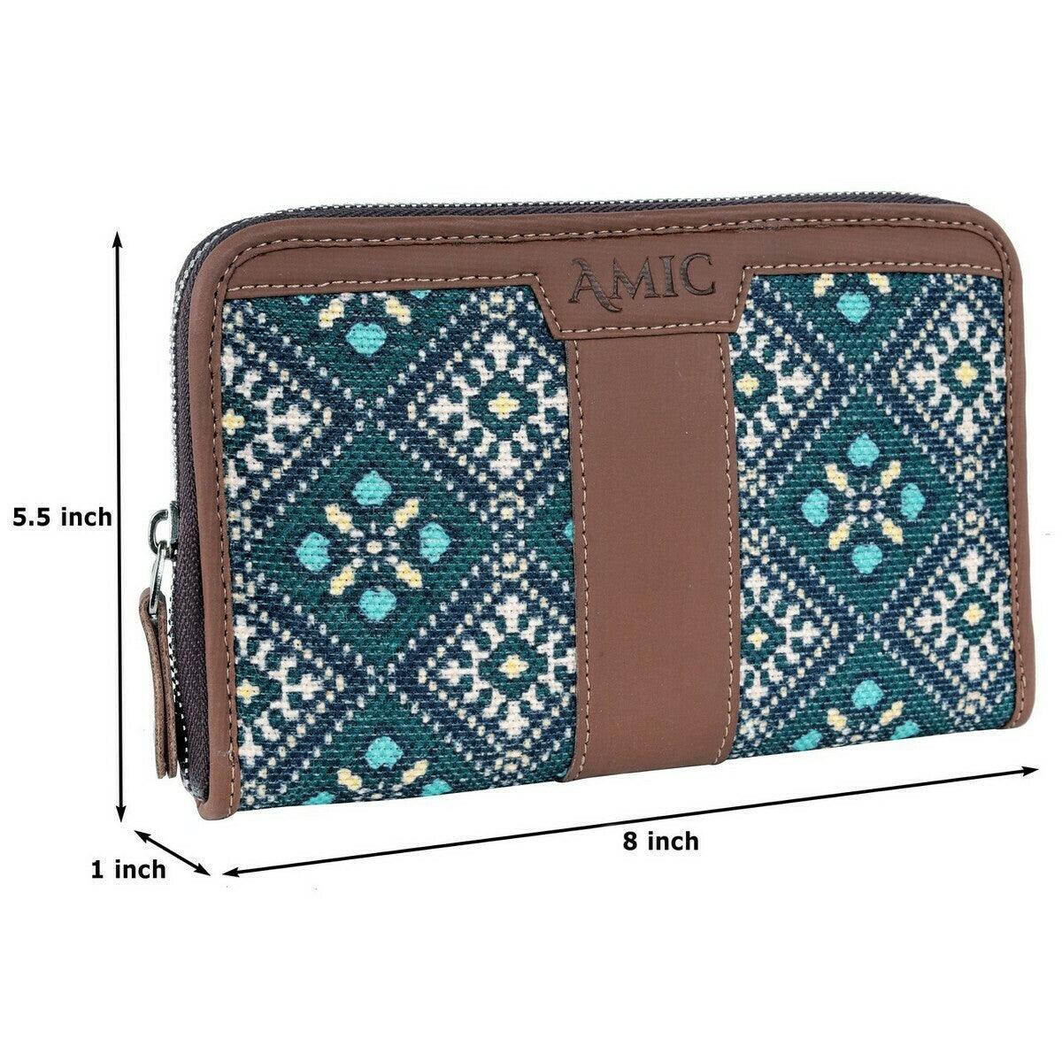 Elegant Yellow Printed Chain Wallet – Stylish & Compact Design by Amic - Amic
