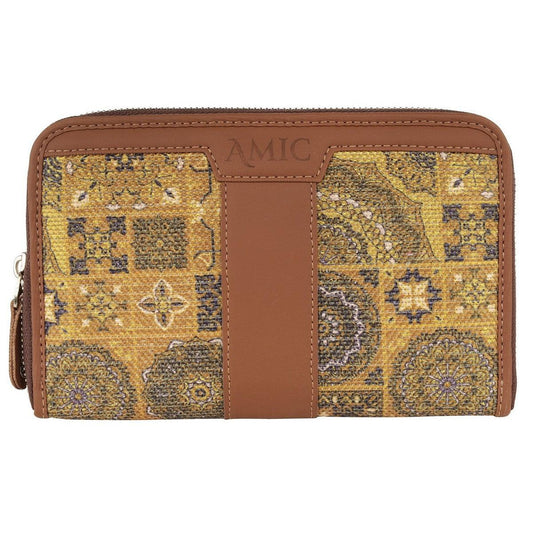 Elegant Yellow Printed Chain Wallet – Stylish & Compact Design by Amic - Amic