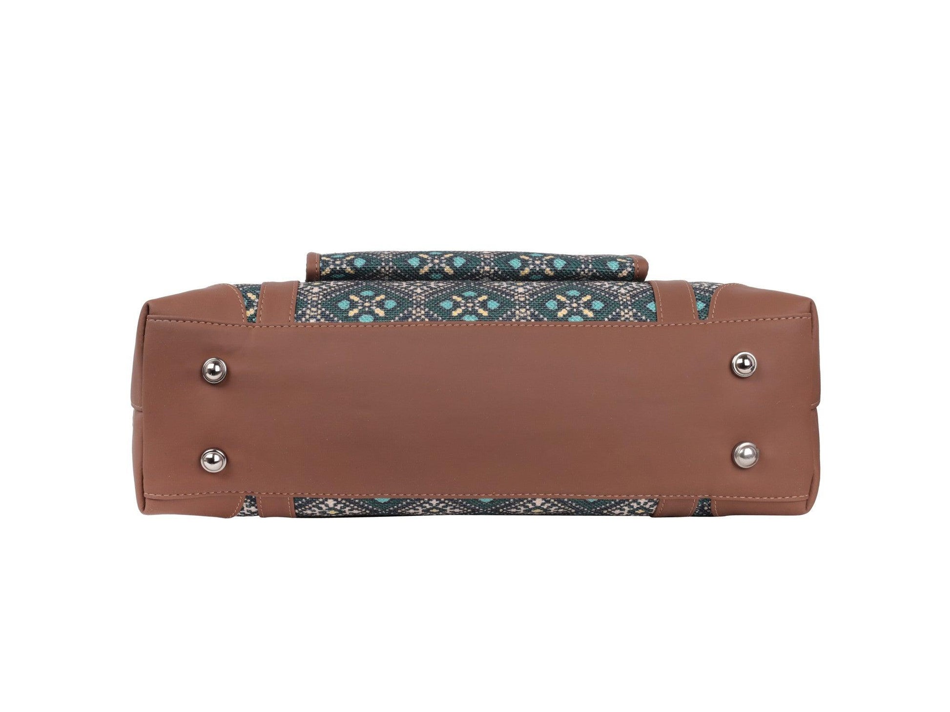 Blue Diamond Pattern Vegan Leather Office Bag for Women - Functional & Stylish | Amic Bags - Amic