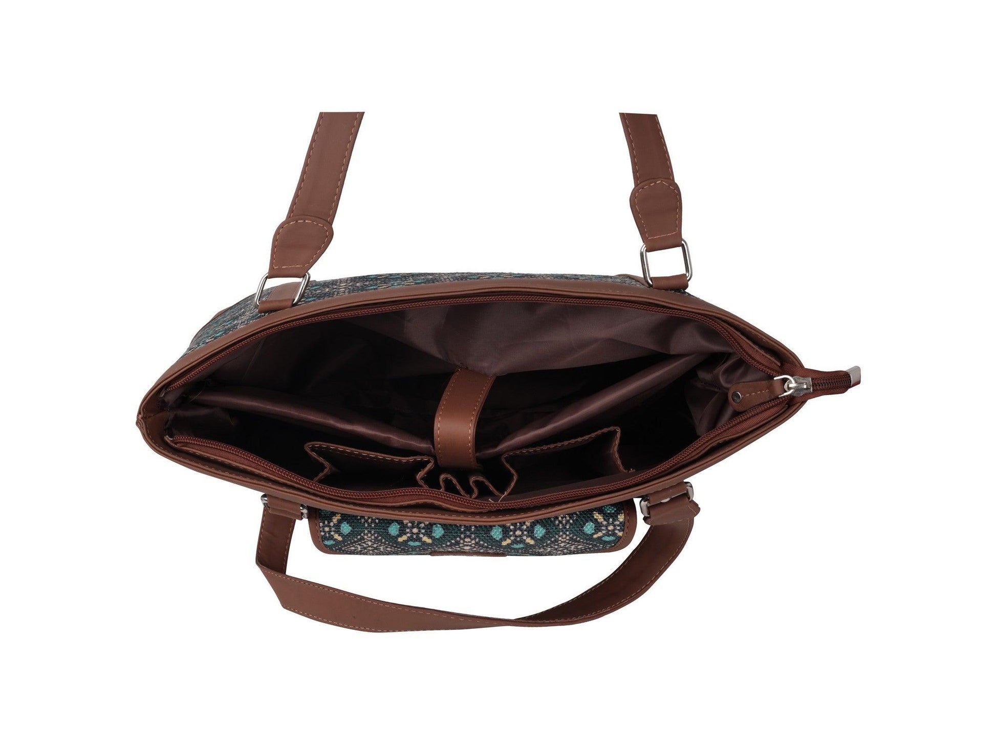 Blue Diamond Pattern Vegan Leather Office Bag for Women - Functional & Stylish | Amic Bags - Amic