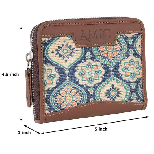 Maroon Patterned Mini Wallet | AMIC - Amic