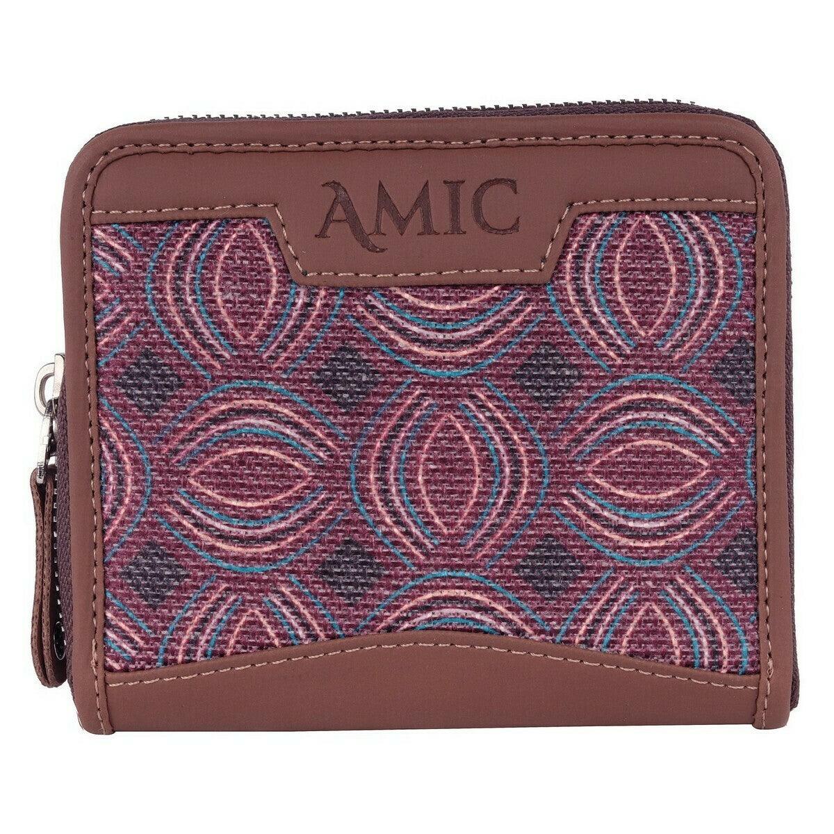 Maroon Patterned Mini Wallet | AMIC - Amic
