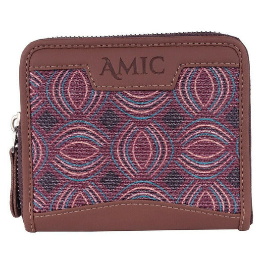 Maroon Patterned Mini Wallet | AMIC - Amic