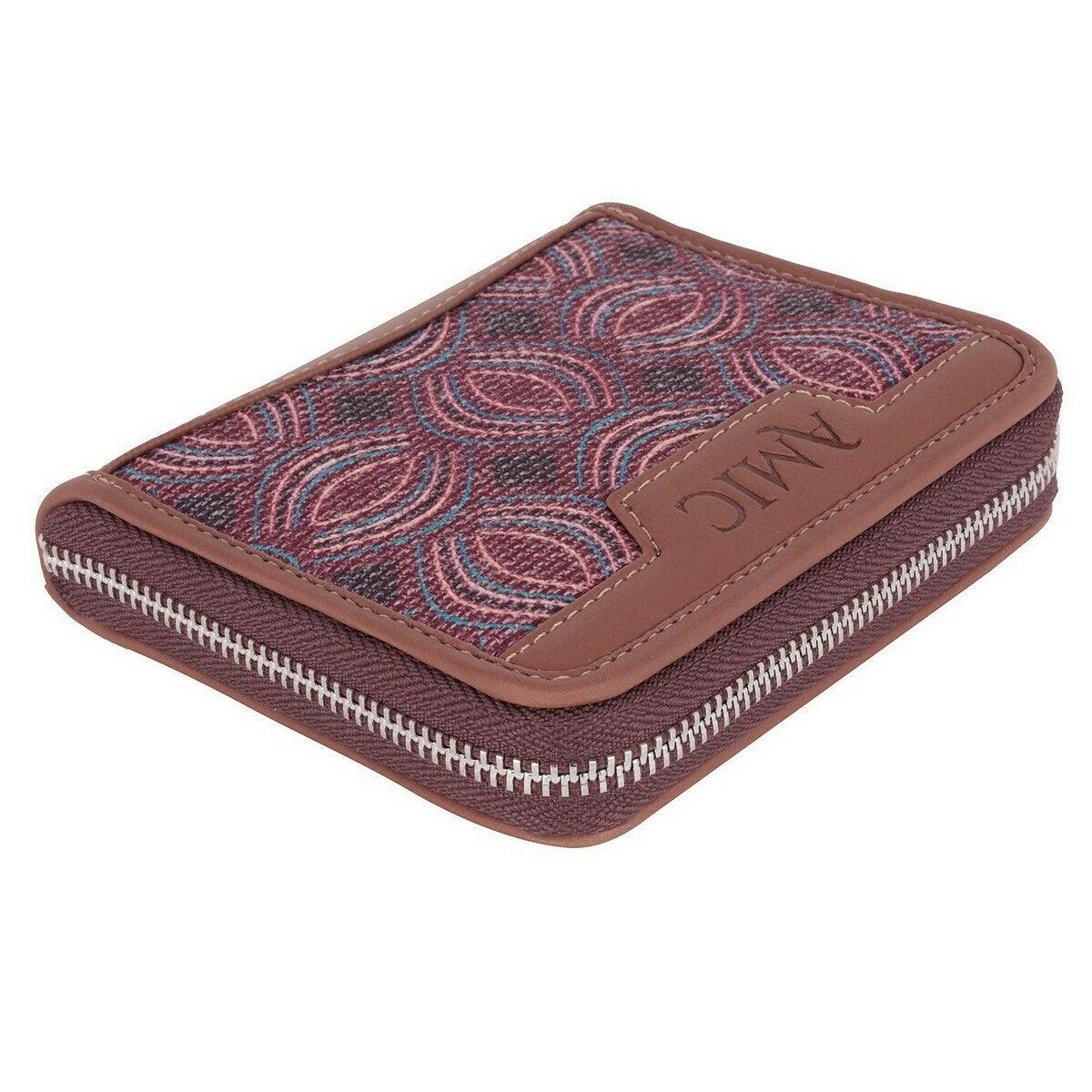 Maroon Patterned Mini Wallet | AMIC - Amic