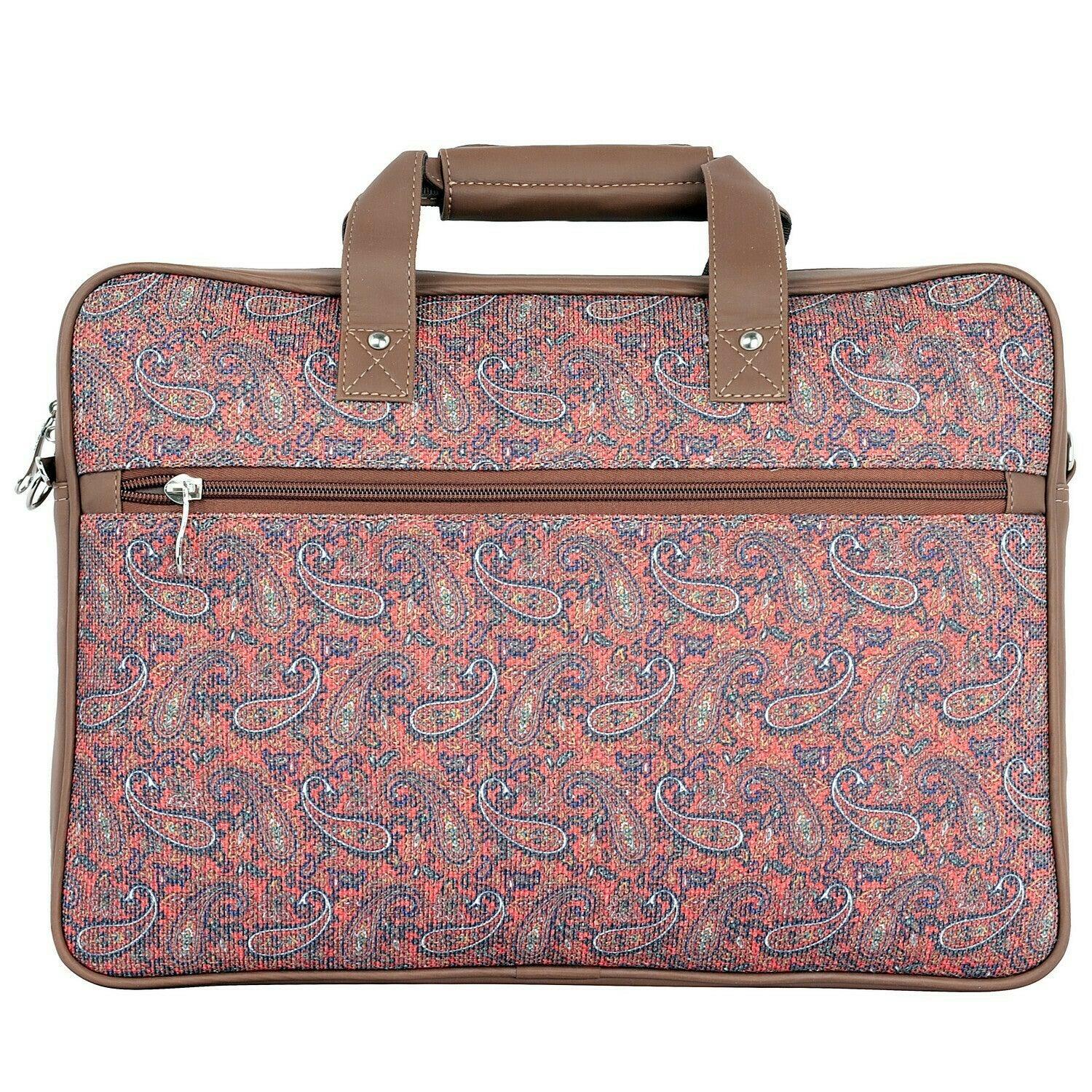 Paisley Print Laptop Bag with Vegan Leather Trim | AMIC - Amic