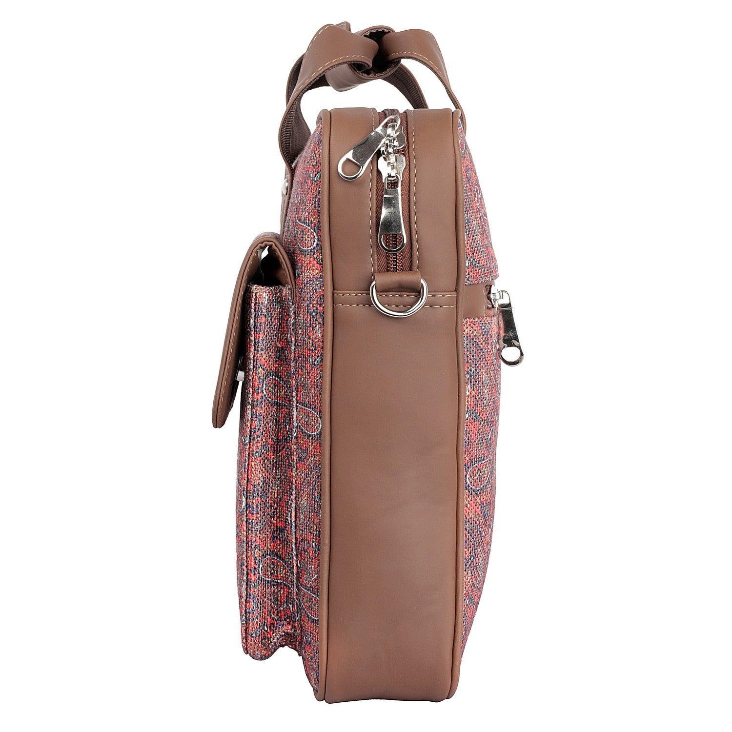 Paisley Print Laptop Bag with Vegan Leather Trim | AMIC - Amic